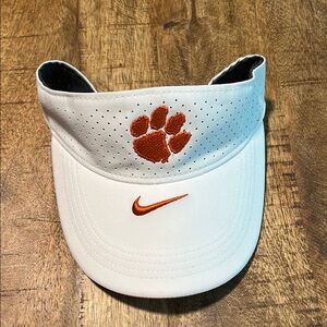 Nike White Visor with Orange Accents